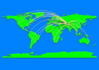 Naklejka premium Vibrant Mazar-i-Sharif, Afghanistan map - Export concept map for Mazar-i-Sharif, Afghanistan on World map. Suitable for export concepts. File is suitable for digital editing and prints of all sizes.