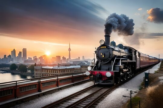 steam train at the stationgenerated by AI technology 