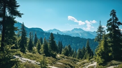 Beautiful mountain view. Generative AI