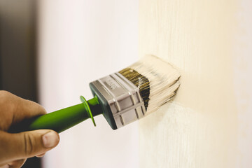 Repair brush with paint close-up