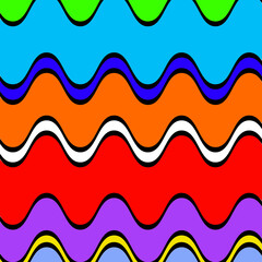 Colorful wavy lines design, seamless	