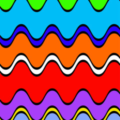 Colorful wavy lines design, seamless