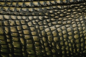 Naklejka premium close-up view of alligator skin texture and pattern. Generative AI
