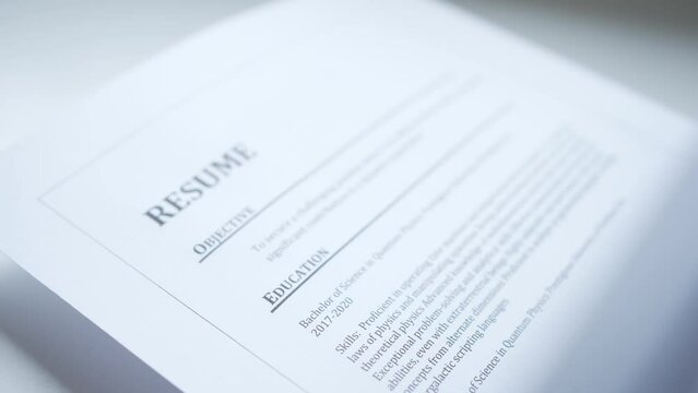 Printing a Resume Paper Document to Apply for a Job