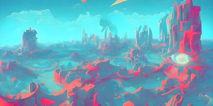 A beautiful illustration of a world in the year 2050.