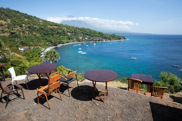Amed with Mount Aging in the background. Bali. Indonesia.