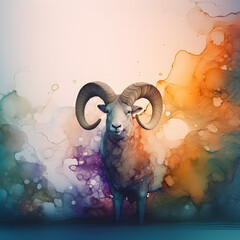 astrology aries in nature standing abstract art