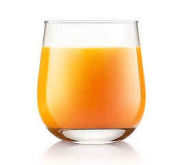 One glass of orange juice isolated on white background