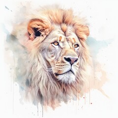 Regal Majesty Unleashed: The Mighty Lion, King of the Wild, Exuding Power and Grace - Striking Isolated Portrait in the African Wilderness - AI-Generated
