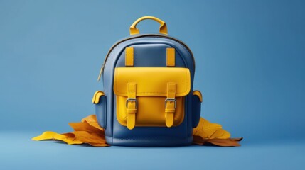 Back to School Background with School Bag. Illustration AI Generative.