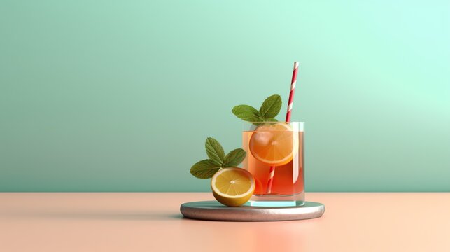 fresh drink on the table. Generative AI