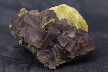 fluorite, violet macro detail, texture background. close-up, semi-precious gemstone