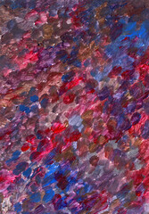 Fototapeta na wymiar Blue-red acrylic oil painting texture