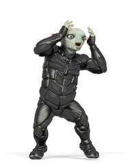 fat alien is surprised