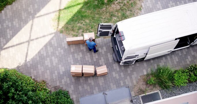 Delivery Truck Movers Moving Furniture Loading