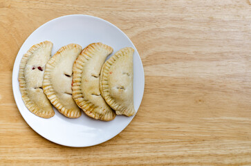 Plantain tarts, a delicious recipe typical from Colon Province.  It is a kind of pastry filled with...