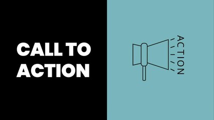 Call to Action 4K Video on Black and Blue Background. Stylish CTA Animation for Business and Marketing - Powered by Adobe