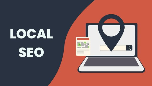 Local SEO 4K Video. Stylish Animation for Business and Marketing