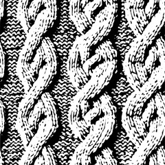 Knit textures chunky cable knit kitting textiles perfect repeating seamless pattern, rustic thick fisherman sweater craft yarn look swatch