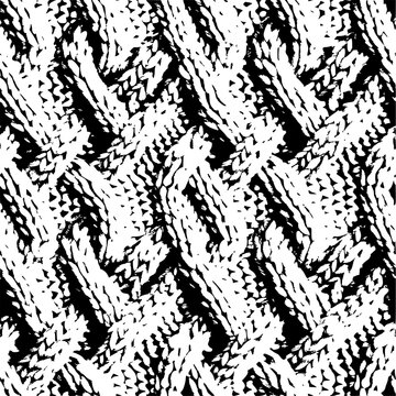 Knit textures chunky cable knit kitting textiles perfect repeating seamless pattern, rustic thick fisherman sweater craft yarn look swatch