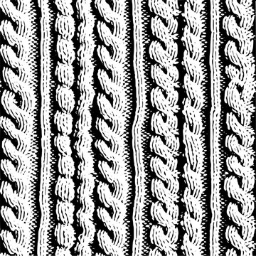 Knit textures chunky cable knit kitting textiles perfect repeating seamless pattern, rustic thick fisherman sweater craft yarn look swatch
