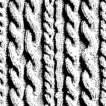 Knit textures chunky cable knit kitting textiles perfect repeating seamless pattern, rustic thick fisherman sweater craft yarn look swatch