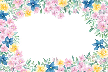 Fototapeta na wymiar Floral background with place for text. Flowers Rhododendron with a frame. Decorative item for Wallpaper, wrapping paper and backgrounds, postcards and wedding invitations. Generative AI.