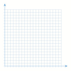 Grid paper. Mathematical graph. Cartesian coordinate system with x-axis, y-axis. Squared background with color lines. Geometric pattern for school, education. Lined blank on transparent background