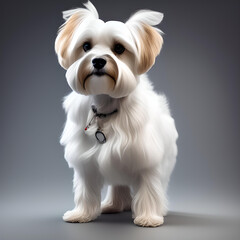 An illustration dog(Maltese)