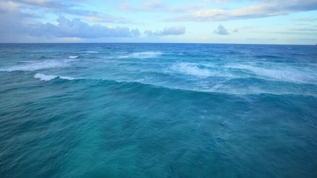 Drone Over Epic Ocean Waves Of Hawaii