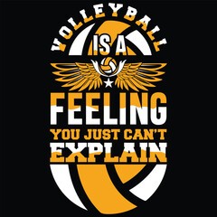 Volleyball typography inspired cool t-shirt
