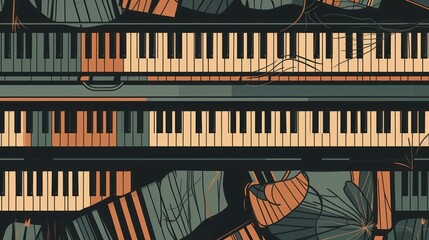 Piano Pattern. Piano Keyboard. Music Pattern. Piano Keyboard Pattern. Made With Generative AI.