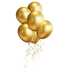 Gold Balloons 3d rendering