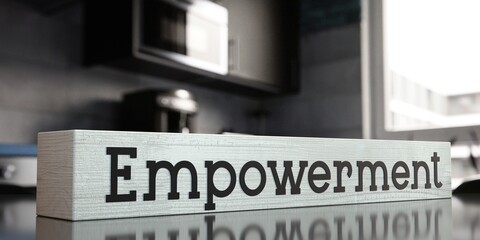 Empowerment - word on wooden block - 3D illustration