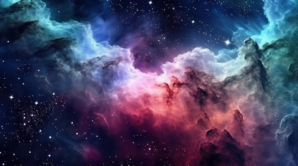Colorful space galaxy cloud nebula. Starry night cosmos. Universe science astronomy. Supernova background wallpaper