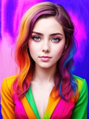 Fototapeta premium Colorful picture of a young woman