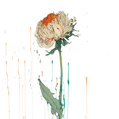 Beauty Flower Water Drop Colors 4096px PNG Transparent 300dpi digital tshirt POD, clipart book cover wallart