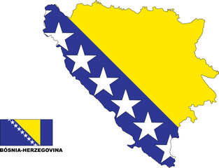 Bosnia Herzegovina map flag transparent background