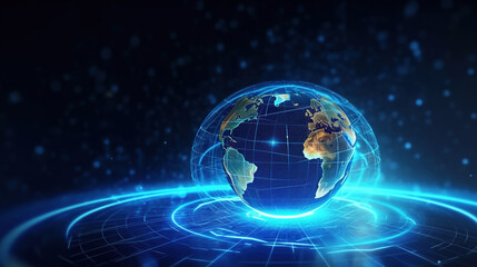 Obraz premium Technology data illustration with earth