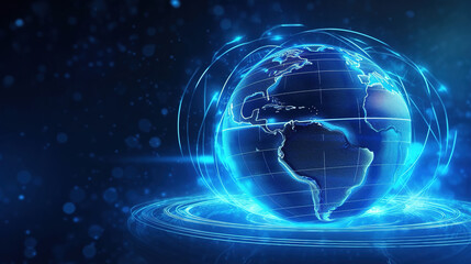 Obraz premium Technology data illustration with earth