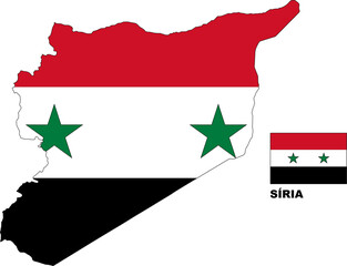 Síria map flag transparent background