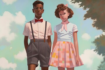 Black couple walking in the park
