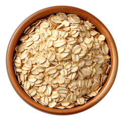 Bowl of oat flakes isolated. Generative AI.