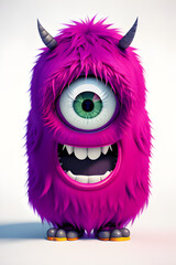 cute monster on a light background, generative ai