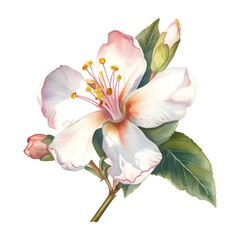 Fototapeta na wymiar ambrosia flower in watercolour, white background