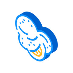 popcorn white tasty isometric icon vector. popcorn white tasty sign. isolated symbol illustration