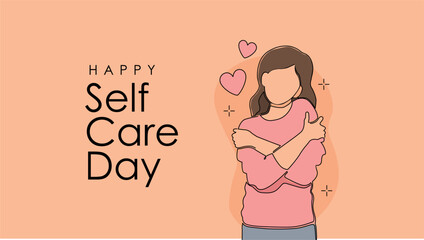 happy self care day background template