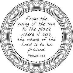Psalms 113:3 decorative mandala