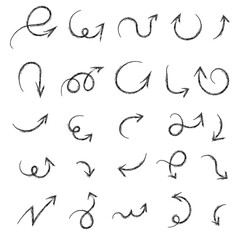 hand drawn doodle arrows set Vector .
