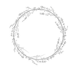 Floral circular frame